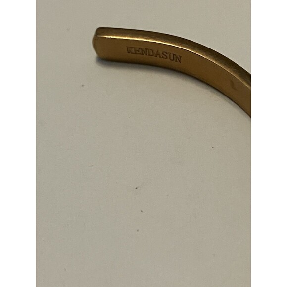 Kendasun Cuff Bracelet Braver Smarter Stronger Engraved Gold Tone - Picture 2 of 5